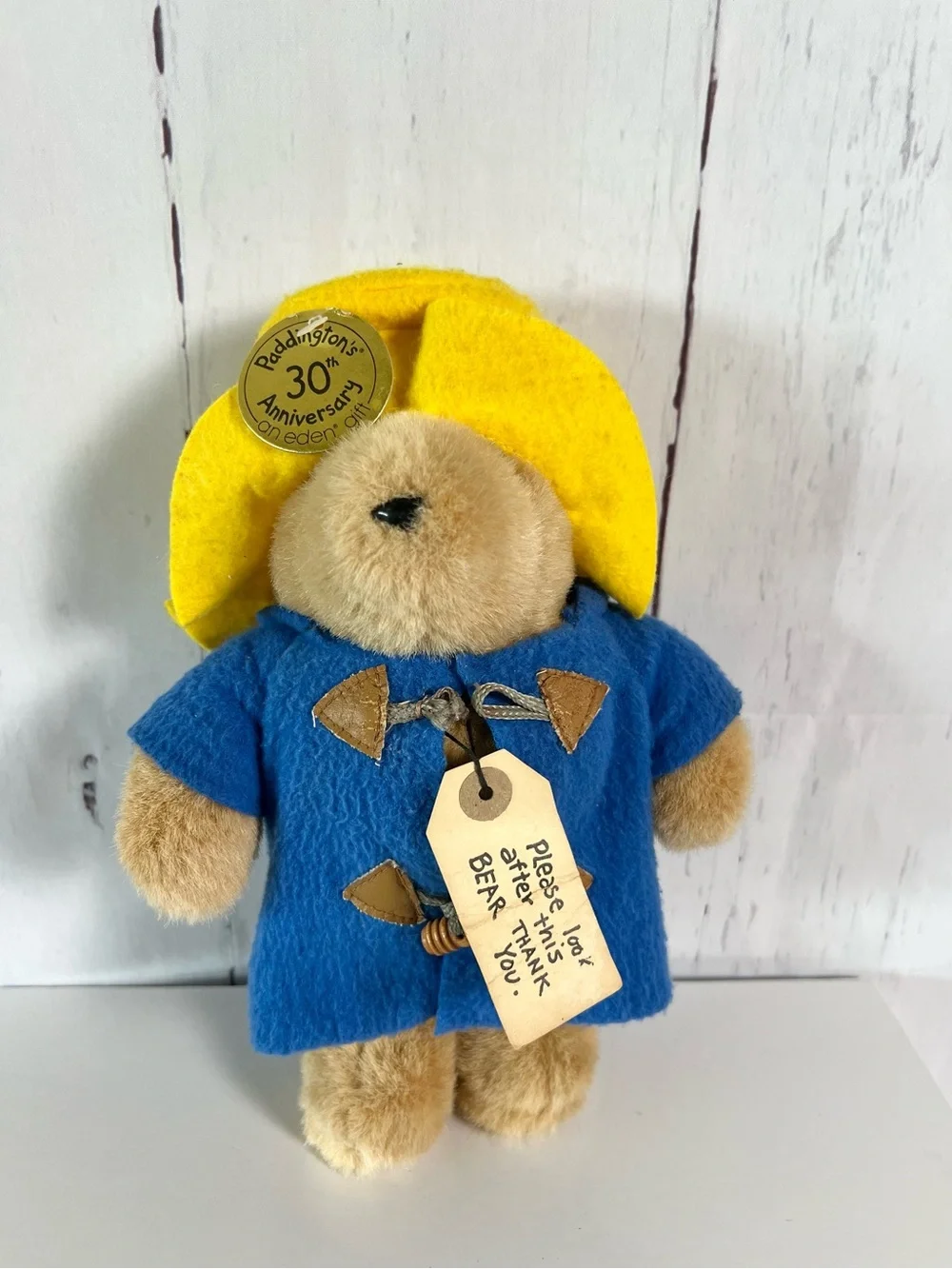 Vintage 1988 Eden Toys Paddington Bear 30th Anniversary Plush Blue Coat